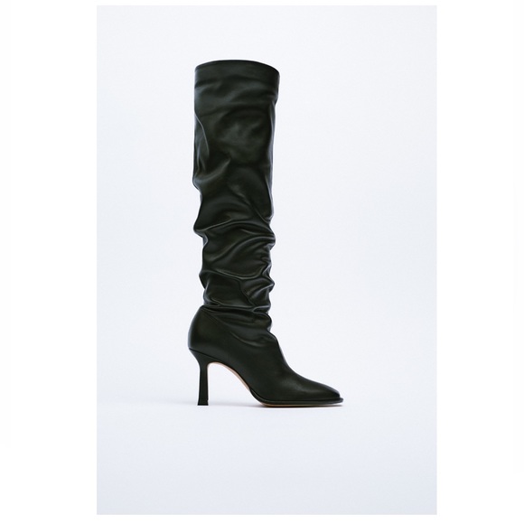 ZARA HEELED LEATHER BOOTS MADE IN SPAIN - Picture 3 of 14